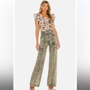 Ulla Johnson Albie Bleached High-Rise Flared Jeans